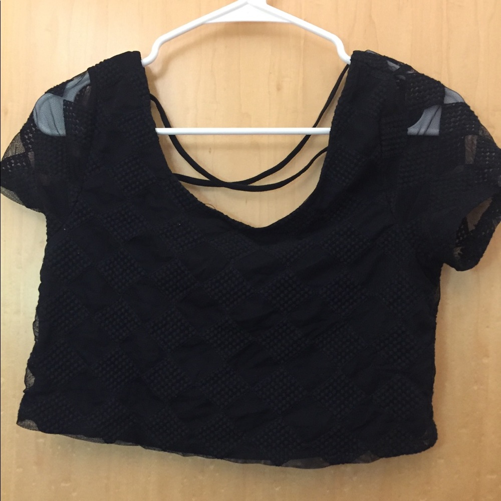 checked crop top